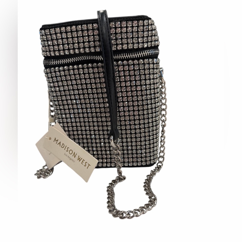 Madison West Black and Silver Crossbody Bag